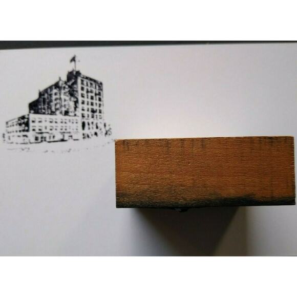 Vintage Metal Wood Old Printers Stamp Plate Building Atlantic City New Jersey - Picture 4 of 6